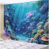 cheap Ocean Beach Tapestry-Undersea Landscape Hanging Tapestry Wall Art Large Tapestry Mural Decor Photograph Backdrop Blanket Curtain Home Bedroom Living Room Decoration