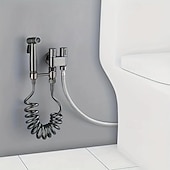 cheap Bathroom Gadgets-Toilet Hand Held Bidet Faucet Sprayer Bidet Set Sprayer Gun Toilet Spray For Bathroom Self Cleaning Shower Head (with 78 Inch Extension Pipe And Dual Control Angle Valve)