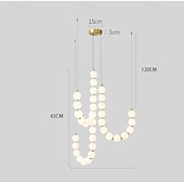 economico Luci a sospensione-lampada a sospensione a led, design a isola, lampada in vetro metallo creativa francese dal design unico, adatta per ville ed edifici duplex e scale, bianco caldo+bianco+luce neutra 110-120v 220-240v