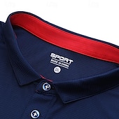 olcso Férfi klasszikus póló-Férfi Golfing golf póló Munka Hétköznapi Hajtóka Rövid ujjú Alap Modern Sima Gomb Tavaszi nyár Normál Fekete Fehér Piros Sötétkék Medence Narancssárga Golfing