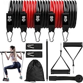 economico Anti-stress-Set di 11 pezzi di bodhi stick cintura di resistenza per il fitness corda di tensione set di corde elastiche attrezzatura per la tensione tpe pilates