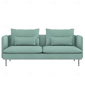 baratos Cobertura de Sofa-Capa de Sofá 3 Lugares Cor Sólida com Almofadas Revestidas em Algodão 100% com Braços