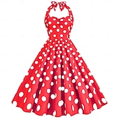 cheap Dresses-Retro Vintage 1950s Rockabilly Dress Swing Dress Polka dots Women&#039;s Carnival Masquerade Daily Wear Bachelorette Party Adults Dress Homecoming Dresses