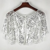 ieftine Șaluri și eșarfe-Retro / vintage Urlați 20 de ani Anii 1920 Costum de petrecere Șaluri Gatsby Charleston Invitat la nuntă Paiete Pentru femei Crăciun Carnaval An Nou Evenimente / Petrecere Recepția de Nunt