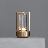 baratos Candeeiros de mesa-Lâmpada recarregável de alumínio 3 cores toque escurecimento interior quarto sala de estar atmosfera luz lâmpada de acampamento ao ar livre tipo-c