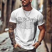  Men's Graphic T-Shirt "We the People" US Constitution American Patriotism Short Sleeve