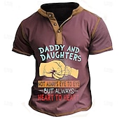 cheap Funny Words-Papa Shirts It&#039;S Not A Dad Bod It&#039;S A Father Figure Men&#039;S Casual 3D Print T Shirt Tee Henley Shirt Papa T Shirt Holiday Going Out T Shirt Gray Short Sleeve Henley Shirt Spring &amp; Summer
