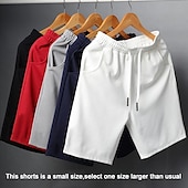 billiga Vardagsshorts-Herr Aktiv Shorts Casual shorts Ficka Snörning Elastisk dragsko-design Ensfärgat Komfort Andningsfunktion Kort Utomhussport Ledigt Dagligen Mode Streetwear Svart Vit Microelastisk