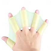 お買い得  家庭用品-2 個男性女性子供シリコーン水泳プールスポーツプロフェッショナルトレーニング水泳ハーフフィンガーハンドフィン水かき手袋パドル機器