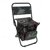 cheap Picnic &amp; Camping Accessories-Portable Foldable Camping Chair with Cooler Bag, Lightweight Backrest Stool Compact Folding Chair Seat, Outdoor Backrest Stool with Folding Backpack for Camping Hunting Fishing Hiking