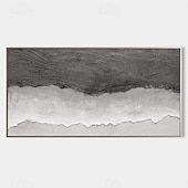 preiswerte Landschaftsgemälde-handgemaltes abstraktes, minimalistisches Strand-Acrylgemälde auf Leinwand, handgefertigt, große Wandkunst, Textur, Ozeanwellengemälde, individuelles Wabi-Sabi-Gemälde, Wanddekoration