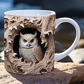 baratos Canecas &amp; Chávenas-Canecas de coruja 3D, caneca engraçada de animais 3D, canecas multiuso com design de espaço criativo, caneca de café para amantes de animais, caneca fofa canecas de cerâmica, presentes legais de