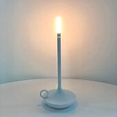 economico Lampade da tavolo-Lampada da tavolo senza fili in alluminio touch a forma di candela con dimmer touch di tipo C ricaricabile lampada da tavolo per interni camera da letto soggiorno decorazione