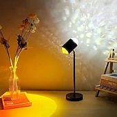 economico Lampada proiettore tramonto-lampada da notte a led con effetto increspatura dell&#039;acqua, atmosfera rgb con telecomando, proiezione arcobaleno al tramonto per soggiorno, camera da letto, comodino, doppia testa, lampada da tavolo moderna 1 pz