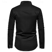 baratos camisas masculinas não de ferro-Homens Camisa Social camisa de verão Camisa casual camisa de praia camisa de colarinho camisa de botão Preto Branco Azul Marinha Manga Longa Estampado Cashemere Lapela Férias Havaiana Bolsos Roupa