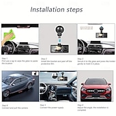 رخيصةأون مشغلات DVR للسيارات-ثلاثة تسجيلات للقيادة، رؤية ليلية 1080 بكسل، ثلاث عدسات، مسجل واي فاي، رؤية عكسية