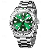 economico Orologi al quarzo-Il nuovo orologio da business da uomo del marchio Olevs orologio classico verde fantasma d&#039;acqua visualizzazione del calendario settimana orologio al quarzo impermeabile moda sportiva
