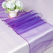 abordables Monsieur et Madame Mariage-10 pièces drapeau de table en fil de verre minimaliste moderne 30*275 cm drapeau de table de banquet de mariage d&#039;hôtel