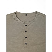 preiswerte Lässiges Henley-T-Shirt-Herren T Shirt Henley Shirt T-Shirt Glatt Henley Strasse Urlaub Kurze Ärmel Taste Bekleidung Designer Basic Moderne zeitgenössische