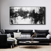 preiswerte Abstrakte Gemälde-Handgefertigtes Ölgemälde auf Leinwand, Wandkunst, Dekoration, schwarz-weiß, modernes, einfaches, handgemaltes, abstraktes, dekoratives Bild für Zuhause, Wohnzimmer, gerolltes, rahmenloses,