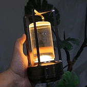 baratos Candeeiros de mesa-Lâmpada recarregável de alumínio 3 cores toque escurecimento interior quarto sala de estar atmosfera luz lâmpada de acampamento ao ar livre tipo-c