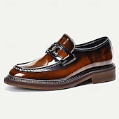 preiswerte Loafer aus hochwertigem Leder-Herren-Loafer aus hochwertigem Rindsleder mit glänzender Oberfläche und Kettendetail – formelle Abendschuhe für Business, Hochzeiten und besondere Anlässe