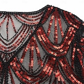 abordables Châles &amp; Écharpes-Rétro Vintage Années Folles Années 1920 Manteau Châles Gatsby le Magnifique Invité au mariage Paillettes Femmes Halloween Carnaval Mascarade Mariage robe demoiselle d honneur Événement / Fête Adulte