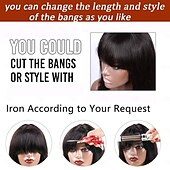 cheap Human Hair Capless Wigs-Human Hair Wig 8-30 inch  Straight Bang Wig Human Hair For Black Women  None Lace Front Wigs Machine Made Straight Wig Human Hair With Bang Natural Black