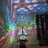 abordables Cadeau de fête des mères pour les femmes-grand lampadaire étoile polairelampadaire décoratif bohèmeled coloré lampe creuse de projection 3dlampe rétro diamantconvient à la maisonfêtenoël