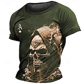 economico Magliette 3D-Per uomo Pop art Teschi maglietta T-shirt Manica corta maglietta Stampa 3D Girocollo Camicia Giornaliero Originale Retrò vintage Sportivo Per eventi Per uscire Nero Blu marino Marrone Primavera estate