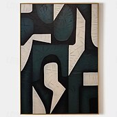 preiswerte Abstrakte Gemälde-Beiges Wabi-Sabi-Ölgemälde, handgefertigte Wandkunst, schwarzes beiges abstraktes Gemälde, großes schwarzes, minimalistisches Ölgemälde, Wandkunst, beige strukturiertes Leinwandgemälde, neutrale