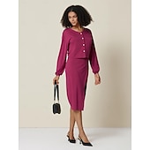 abordables jupe femme-ensemble jupe 2 pièces taille haute en tencel