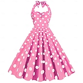 cheap Dresses-Retro Vintage 1950s Rockabilly Dress Swing Dress Polka dots Women&#039;s Carnival Masquerade Daily Wear Bachelorette Party Adults Dress Homecoming Dresses