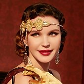 levne Příslušenství a další-Retro Řvoucí 20s 20. léta 20. století Bubenová čelenka Doplňky do vlasů Velký Gatsby Svatební host Dámské předvečer Všech svatých Karneval Plesová maškaráda Večírek Svatební hostina loučení se