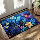 cheap Doormats-Pointillism Flowers Doormat Floor Mats Washable Rugs Kitchen Mat Non-Slip Oil Proof Rug Indoor Outdoor Mat Bedroom Decor Bathroom Mat Entrance Rug