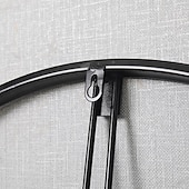 abordables Detalles para la pared-Reloj de pared artístico grande y moderno, reloj de pared grande, decoración artística, relojes de pared, decoración de oficina, minimalista, metal negro para cocina, dormitorio, negro, 60cm
