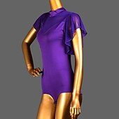 halpa Yläosat ja setit-Latinotanssi Salitanssi Trikoot / Kokopuku Puhdas Väri Liitos Tylli Naisten Suoritus Kouluts Hihaton Korkea Spandex