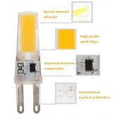 זול נורות דו-פיניות לד-10 יחידות g4 g9 נורת led e14 220-240v cob תאורת led מחליפה מנורת נברשת הלוגן 50w