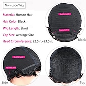abordables Perruques sans bonnet-Afro crépus bouclés frange perruque pour femmes afro coupe de lutin courte perruque de cheveux humains doux bouclés perruque afro naturel à la recherche d&#039;un usage quotidien