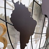 economico Decorazioni da parete-Grande orologio da parete mappa del mondo moderno muto semplice rotondo design in ferro soggiorno corridoio decorazione orologio elettronico 60 80 cm