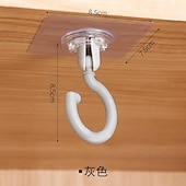 cheap Home Storage &amp; Hooks-5pcs Rotatable Plastic Ceiling Hooks for Hanging Plants, Lanterns, Wind Chimes - Adhesive Ceiling Hooks, Easy to Install, No Drill Needed - Contemporary Style Ceiling Mount Hooks for Decoration