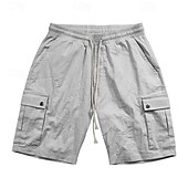 abordables Classique-Homme Short Cargo Short Cordon Taille elastique Multi poche Plein Vestimentaire Court Extérieur du quotidien Sortie Mode Classique Noir Jaune