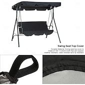 abordables fundas para muebles de terraza-Juego de cubierta de dosel de columpio impermeable para patio, reemplazo de dosel de columpio, cubierta superior anti-uv impermeable a prueba de viento para columpio de patio