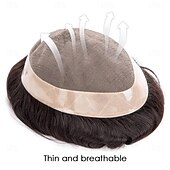 billiga Människohår och tupéer-toupee mono hane peruk 100% människohår hållbart manligt hår protes toupee herr 6 hårersättning andas system för män
