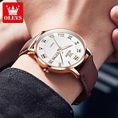 levne Quartz hodinky-Nové pánské hodinky Olevs Olevs značky s luminiscenčním kalendářem týdenním ukazatelem jednoduché quartzové hodinky s dvojitým kalendářem vodotěsné sportovní hodinky s vysokou hodnotou