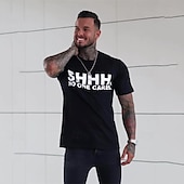 abordables Camiseta gráfica para hombres-Hombre Letra Camiseta Camiseta superior Algodón Manga Corta Gráfico Camisa Negro Azul Oscuro Gris Camiseta cómoda Vacaciones Calle Ropa de diseñador de moda