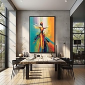 preiswerte Gemälde mit Menschen-Großes handgemaltes Pattle-Messer-Ballett-Ölgemälde einer tanzenden Frau, tanzendes Mädchen-Ölgemälde, Kunst auf Leinwand, tanzende Mädchen-Wandkunst, abstraktes Gril-Gemälde für Schlafzimmer,