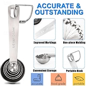 economico Utensili e gadget da cucina-Set di cucchiai dosatori in acciaio inox, set di 6 cucchiai dosatori in metallo per misurare gli ingredienti secchi e liquidi della cottura