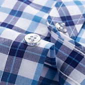 preiswerte Bügelfreie Herrenhemden-Herren Kleidhemd Kariertes Hemd Kragenhemd Knopfhemd Karo Hochzeit Lässig Weiß Rote Blau Orange Kurzarm Umlegekragen Sommer Frühling Bekleidung