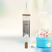 billige Mr &amp;amp; Mrs bryllup-klassisk roterende multirør metallfuru aluminiumsrør vindklokke kreativ hjemmedekorasjonskolleksjon